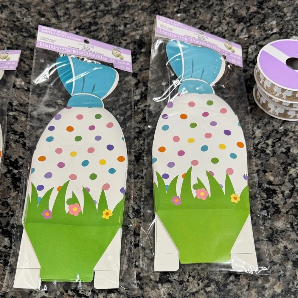 Easter Bunny Treat Bags Easter egg cookie cutter and Easter Ribbon Set NEW